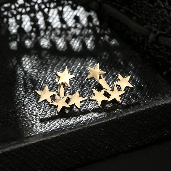 3/$30 - Gold Star Studs w/Matching Earring Jackets - Picture 5 of 6